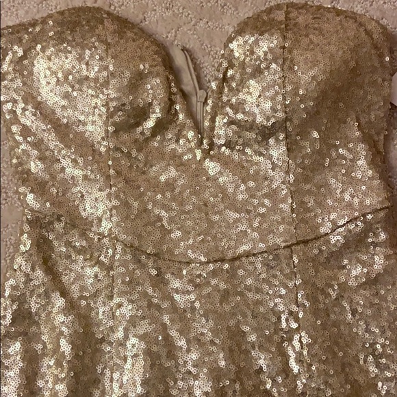 Gold sequined mini dress - Picture 2 of 3